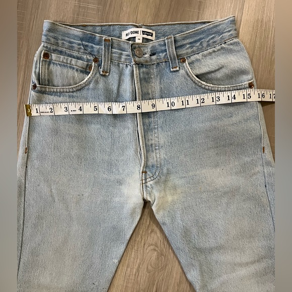 Redone vintage levi’s 501 size 24 high rise straight cropped jeans - Picture 7 of 16